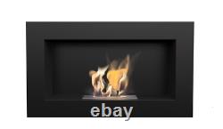 Golf Bio-ethanol Wall Fireplace Black Metal 64.8 x 37.4cm Kratka