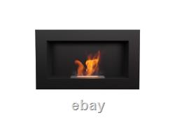 Golf Bio-ethanol Wall Fireplace Black Metal 64.8 x 37.4cm Kratka