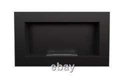 Golf Bio-ethanol Wall Fireplace Black Metal 64.8 x 37.4cm Kratka