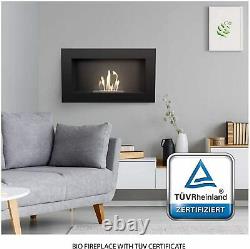 Golf Bio-ethanol Wall Fireplace Black Metal 64.8 x 37.4cm Kratka