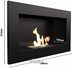 Golf Bio-ethanol Wall Fireplace Black Metal 64.8 x 37.4cm Kratka