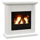 Homcom Bioethanol Fire, Ethanol And Gel Fireplace, 3 Hours Burns, White