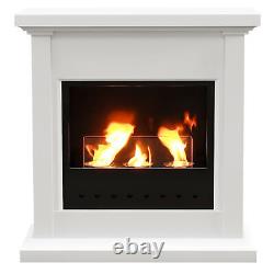 HOMCOM Bioethanol Fire, Ethanol and Gel Fireplace, 3 Hours Burns, White