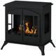 Homcom Ethanol Fireplace Stove Freestanding Bioethanol Fire With 0.9l Tank Black