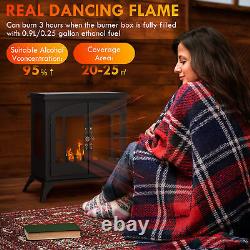 HOMCOM Ethanol Fireplace Stove Freestanding Bioethanol Fire with 0.9L Tank Black