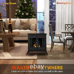 HOMCOM Ethanol Fireplace Stove Freestanding Bioethanol Fire with 0.9L Tank Black