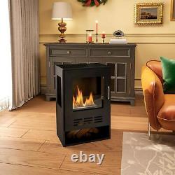HOMCOM Ethanol Fireplace Stove with Shelf, 0.9L, Burns for Up to 3.3 Hours