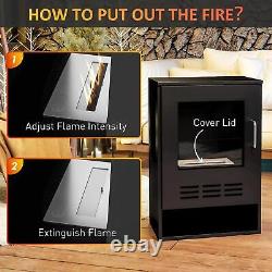 HOMCOM Ethanol Fireplace Stove with Shelf, 0.9L, Burns for Up to 3.3 Hours