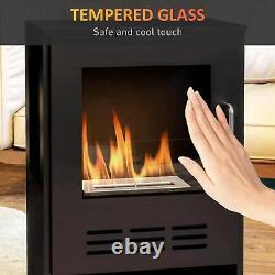 HOMCOM Ethanol Fireplace Stove with Shelf, 0.9L, Burns for Up to 3.3 Hours