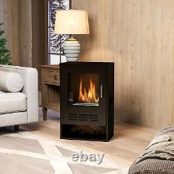 HOMCOM Ethanol Fireplace Stove with Shelf, 0.9L, Burns for Up to 3.3 Hours