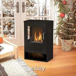 HOMCOM Ethanol Fireplace Stove with Shelf, 0.9L, Burns for Up to 3.3 Hours