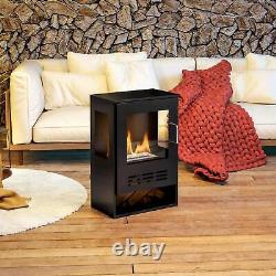 HOMCOM Ethanol Fireplace Stove with Shelf, 0.9L, Burns for Up to 3.3 Hours