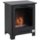 Homcom Free Standing Bio Ethanol Fireplace Heater With 0.9l Tank For Home Black