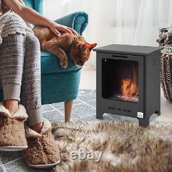 HOMCOM Free Standing Bio Ethanol Fireplace Heater with 0.9L Tank for Home Black
