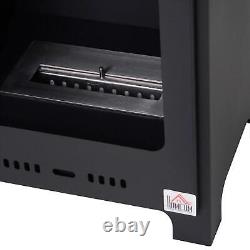 HOMCOM Free Standing Bio Ethanol Fireplace Heater with 0.9L Tank for Home Black
