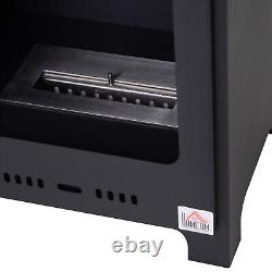 HOMCOM Free Standing Bio Ethanol Fireplace Heater with 0.9L Tank for Home Black