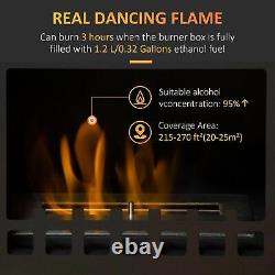 HOMCOM Free Standing Ethanol Fireplace, Heater Fire with 1.2L Tank, 3 Hours