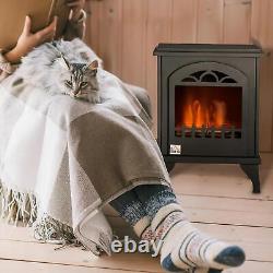 HOMCOM Free Standing Ethanol Fireplace, Heater Fire with 1.2L Tank, 3 Hours