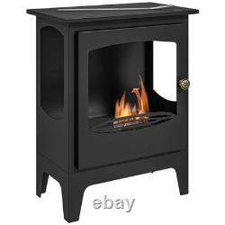 HOMCOM Freestanding Bio ethanol Fireplace with 1.2L Tank Smokeless & Safe