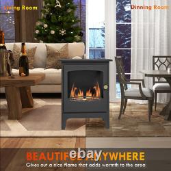 HOMCOM Freestanding Bio ethanol Fireplace with 1.2L Tank Smokeless & Safe