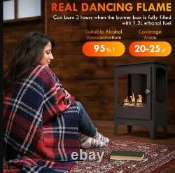 HOMCOM Freestanding Bioethanol Fireplace Ethanol Fireplace Stove with 1.2L Tank