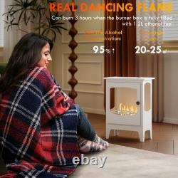 HOMCOM Freestanding Bioethanol Fireplace Stove 1.2L Tank 3 Hours Burning Time