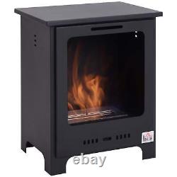 HOMCOM Freestanding Ethanol Fireplace, Bioethanol Fire with 1.5L Tank, 3 Hours B