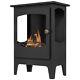 Homcom Freestanding Ethanol Fireplace, Steel Bioethanol Fireplace For Indoor