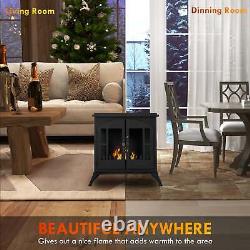 HOMCOM Freestanding Ethanol Fireplace Stove, Bioethanol Fire with Stainless Stee