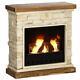 Homcom Home Bioethanol Fire, Ethanol And Gel Fireplace, 3 Hours Burns, Brown