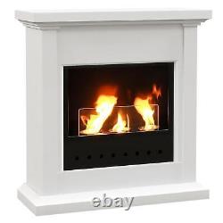 HOMCOM Home Bioethanol Fire Heater, With Mantelpiece, Electric Fireplace White