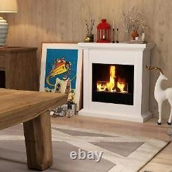 HOMCOM Home Bioethanol Fire Heater, With Mantelpiece, Electric Fireplace White