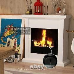 HOMCOM Home Bioethanol Fire Heater, With Mantelpiece, Electric Fireplace White