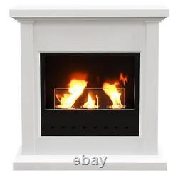 HOMCOM Home Bioethanol Fire Heater, With Mantelpiece, Electric Fireplace White