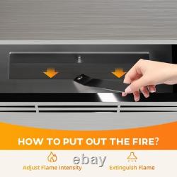 HOMCOM Stainless Steel Bioethanol Fire, Indoor Ethanol Fireplace