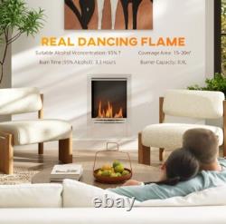 HOMCOM Stainless Steel Bioethanol Fire, Indoor Ethanol Fireplace Insert