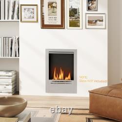 HOMCOM Stainless Steel Bioethanol Fireplace Insert Real Flame Indoors