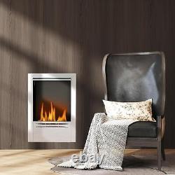 HOMCOM Stainless Steel Ethanol Fireplace Insert, Bioethanol Fire, Indoor Silver