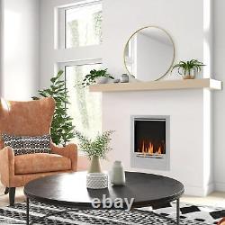 HOMCOM Stainless Steel Ethanol Fireplace Insert, Bioethanol Fire, Indoor Silver