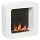 Homcom Wall Mounted Bioethanol Fireplace White 1l Tank 2.5 Hour Burn Time New Uk