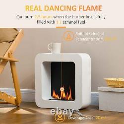 HOMCOM Wall Mounted Ethanol Fireplace, Bioethanol Heater Stove Fire with 1L Tank