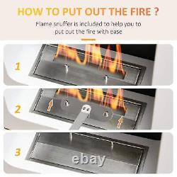 HOMCOM Wall Mounted Ethanol Fireplace, Bioethanol Heater Stove Fire with 1L Tank