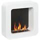 Homcom Wall Mounting Bio Ethanol Fireplace Heater Burning With 1l Tank, White