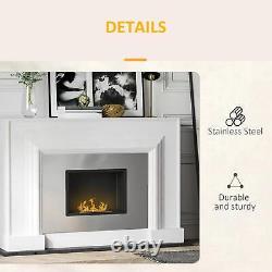 HOMCOM Wall Mounting Bio Ethanol Fireplace Heater Stove with 1.5L Tank, Silver