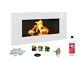 Hq Bio Ethanol Fireplace Eco Fire Burner 900x400 White Gloss 1l Fuel Free