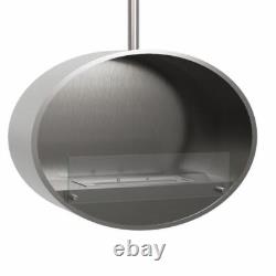 Halifax Steel, Oval Ethanol-Wandkamin, 80 CM, 7 Hours Combustion, 2.2 Kw