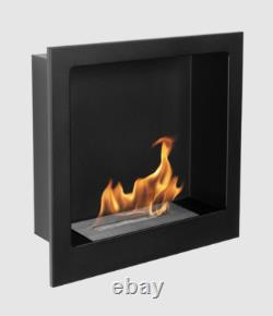 Hanging bio fireplace 400x400 black structural matt