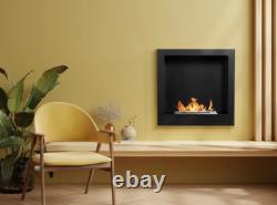Hanging bio fireplace 400x400 black structural matt
