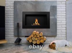 Hanging bio fireplace 650x400 black structural matt