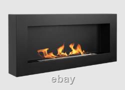 Hanging bio fireplace 900x400 Box black structural matt